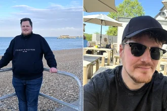 A dad who ballooned to 24 stone on free takeaways says he's had a second chance at life after losing eight stone on Mounjaro - dropping from 4XL to a large.