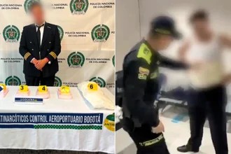 Fake pilot arrested at Bogota airport with 22lbs of cocaine strapped to his body - the suspect posed as flight crew to slip past security before a flight to Spain.