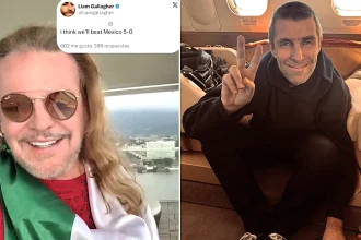 A war of words has erupted after Liam Gallagher predicted England will thrash Mexico 5-0 at the World Cup - with Maná rocker Fher Olvera hitting back at the Oasis star.