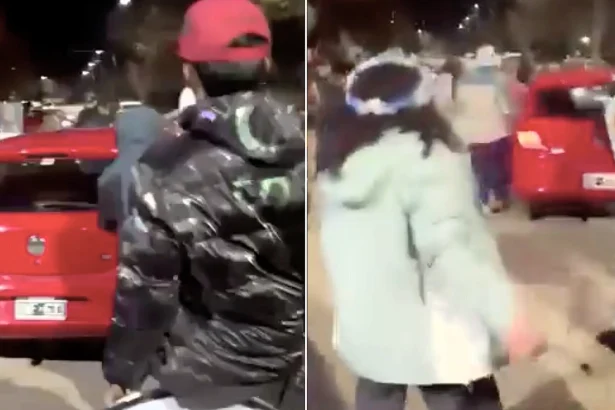 Driver, 26, arrested after allegedly running over a police officer during chaotic World Cup celebrations in Argentina, leaving the cop in a neck brace with multiple traumas.
