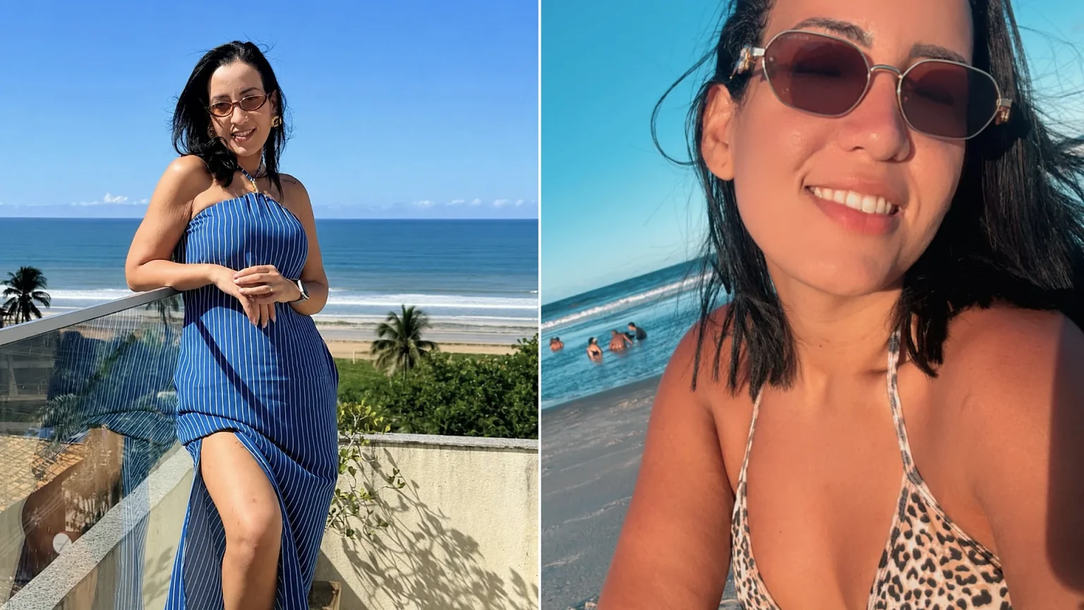 A mum-of-two gym owner has died after a balcony collapsed during a birthday party in Brazil, plunging her around four metres and leaving her in cardiac arrest.