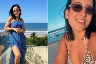A mum-of-two gym owner has died after a balcony collapsed during a birthday party in Brazil, plunging her around four metres and leaving her in cardiac arrest.