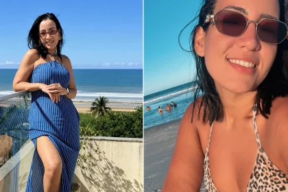 A mum-of-two gym owner has died after a balcony collapsed during a birthday party in Brazil, plunging her around four metres and leaving her in cardiac arrest.