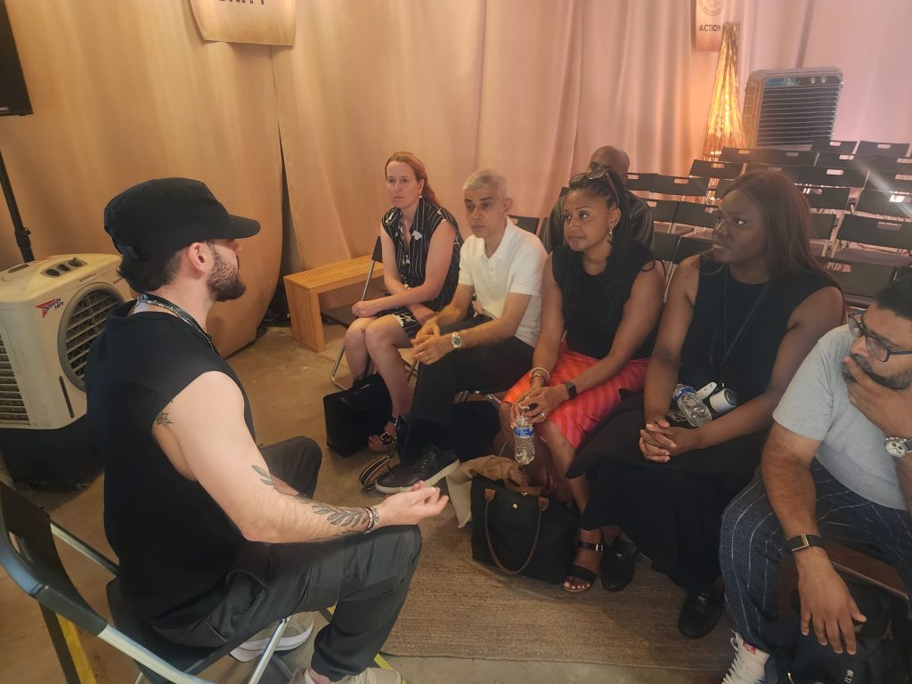 Sadiq Khan visited London's Nova Music Festival massacre exhibition after facing criticism for being a "no show" - and urged everyone to see it for themselves.