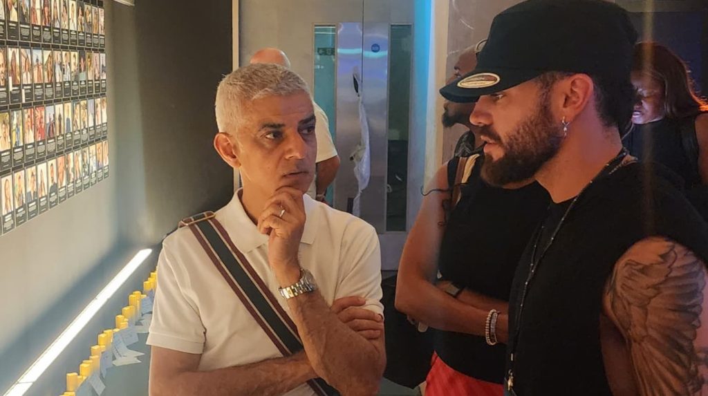 Sadiq Khan visited London's Nova Music Festival massacre exhibition after facing criticism for being a "no show" - and urged everyone to see it for themselves.