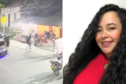 Beauty TikToker Zulandy Mambuscay kidnapped by armed men at a Colombian restaurant as her boyfriend was shot trying to stop them - CCTV shows her dragged away by her hair.