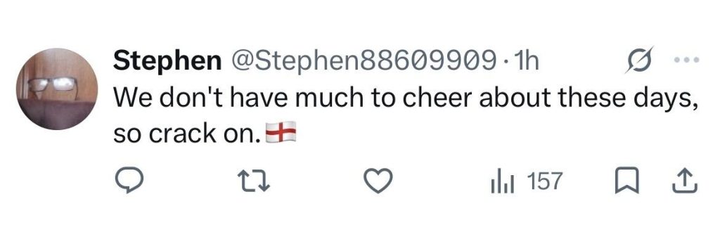England fans brought streets to a standstill with 4am celebrations after reaching the quarter finals, blocking buses and chanting as football fever swept the nation.