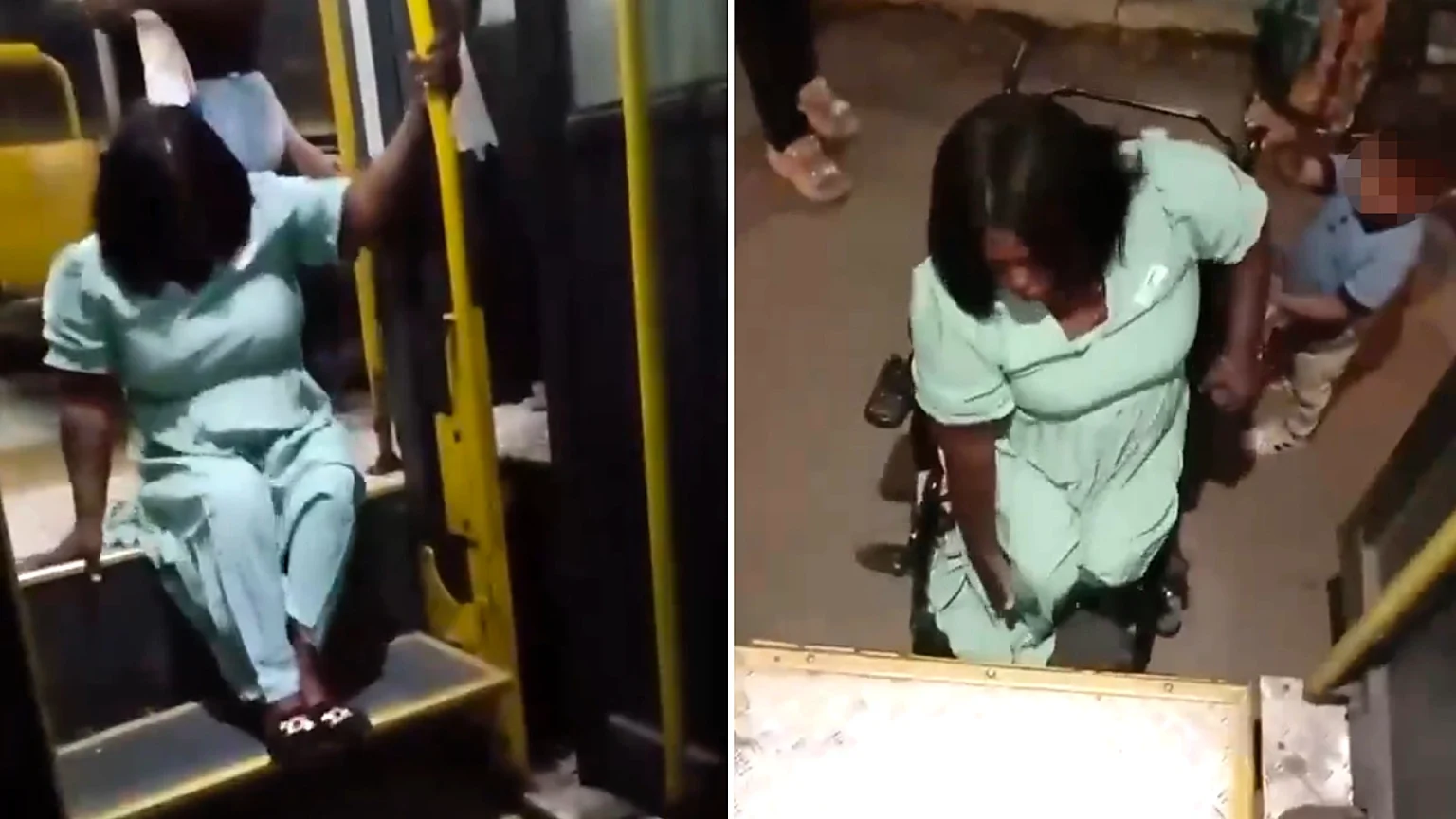 A wheelchair user was forced to crawl off a bus using her arms after the accessibility lift allegedly failed in Divinópolis, Brazil, sparking outrage online.