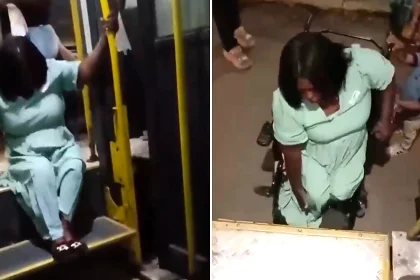 A wheelchair user was forced to crawl off a bus using her arms after the accessibility lift allegedly failed in Divinópolis, Brazil, sparking outrage online.