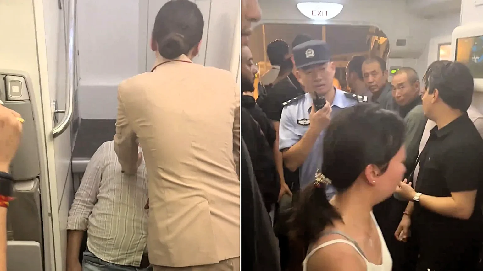 Passengers were trapped inside a sweltering Emirates plane for 10 hours after an emergency landing in China - two collapsed with heat stroke after the air con failed.