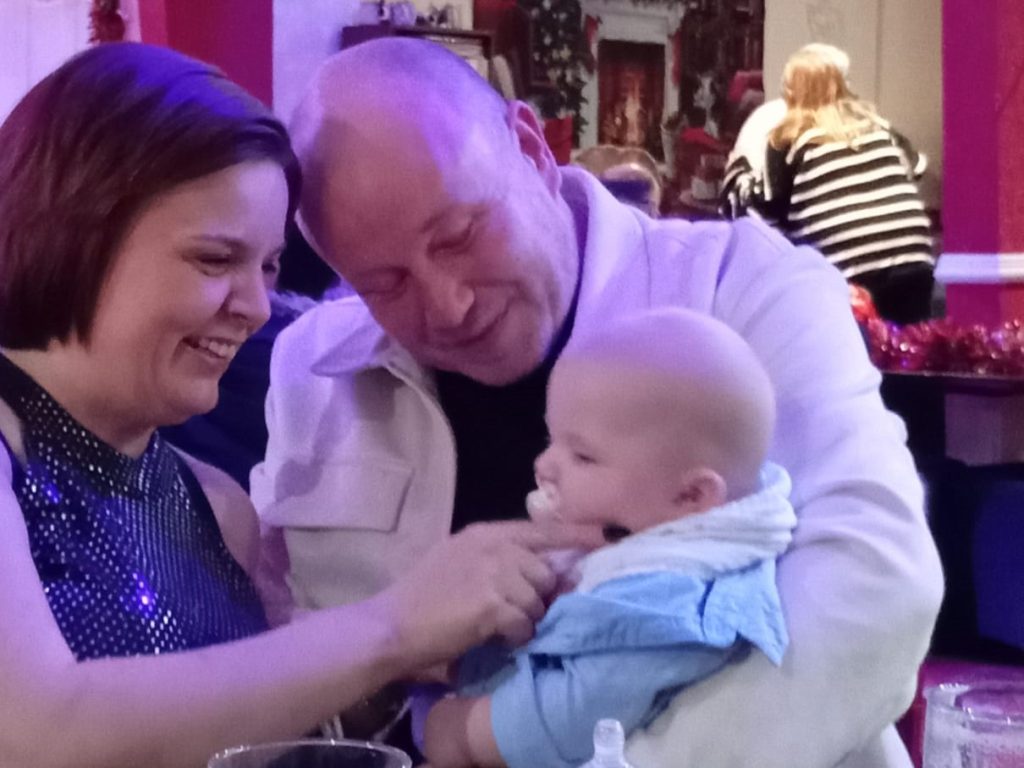 A woman who yelled "get off me, you old pervert" at a man in the pub reveals it was the unusual start of her romance - after finding out he was moving into her shared home.