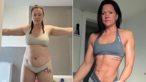 Mum drops five stone in six months and goes from size 20 to size 10 without weight-loss jabs - all while still eating Pizza Hut takeaways and chocolate every evening.
