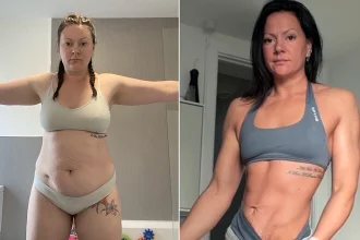 Mum drops five stone in six months and goes from size 20 to size 10 without weight-loss jabs - all while still eating Pizza Hut takeaways and chocolate every evening.