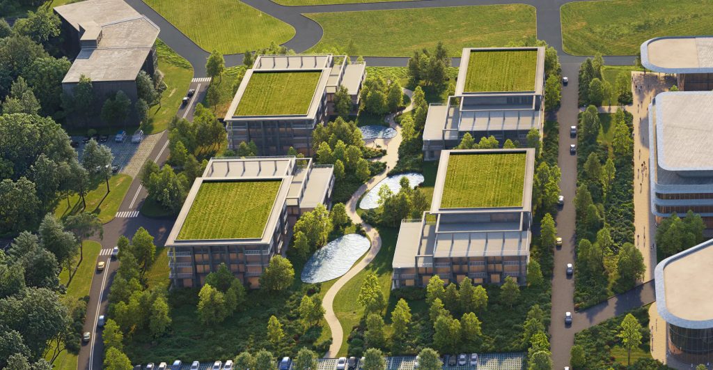 Plans to overhaul a business park where two firefighters and a father-of-two lost their lives in a devastating blaze have been submitted to council planners.
