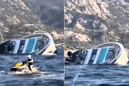 A £6.8m superyacht has sunk in the Med just four days after being delivered to its new owner, slowly rolling onto its side before vanishing beneath the surface.
