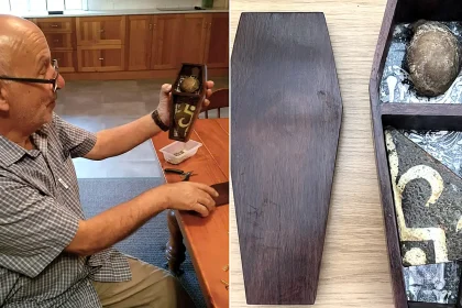 An abbot's kneecap pinched from an opened tomb by an 11-year-old boy on a 1956 school trip has been returned to Glastonbury Abbey over 70 years later.