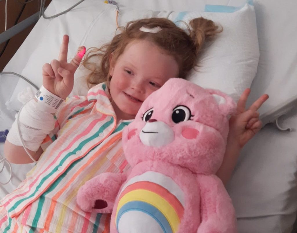 A routine eye test led to five-year-old Phoebe Carpenter being diagnosed with a brain tumour just 12 hours later, after months of being dismissed as migraines.