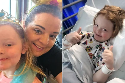 A routine eye test led to five-year-old Phoebe Carpenter being diagnosed with a brain tumour just 12 hours later, after months of being dismissed as migraines.