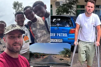 British travel influencer reveals how he drove 500km with a bullet lodged in his foot after being shot at by armed men during a terrifying road trip through Ethiopia.
