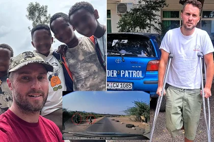British travel influencer reveals how he drove 500km with a bullet lodged in his foot after being shot at by armed men during a terrifying road trip through Ethiopia.