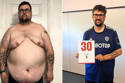 Dad who wore size 6XL and hit 27st says he added an extra decade to his life after losing over 10 stone with a football-themed weight loss club - swapping takeaways for the pitch.