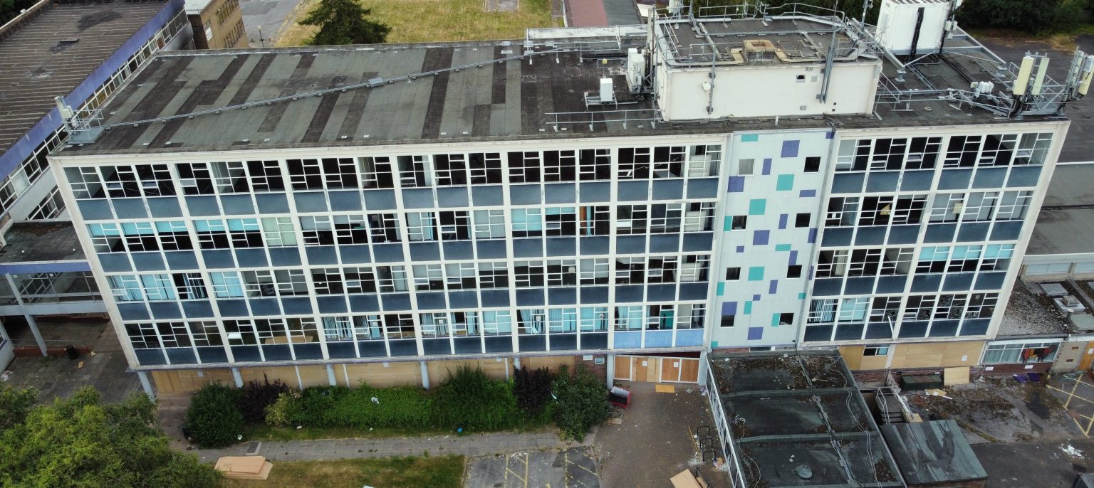Urban explorers have described an eerie abandoned college as like an apocalyptic film, with chemicals still in classrooms and a radiation warning sign left behind.
