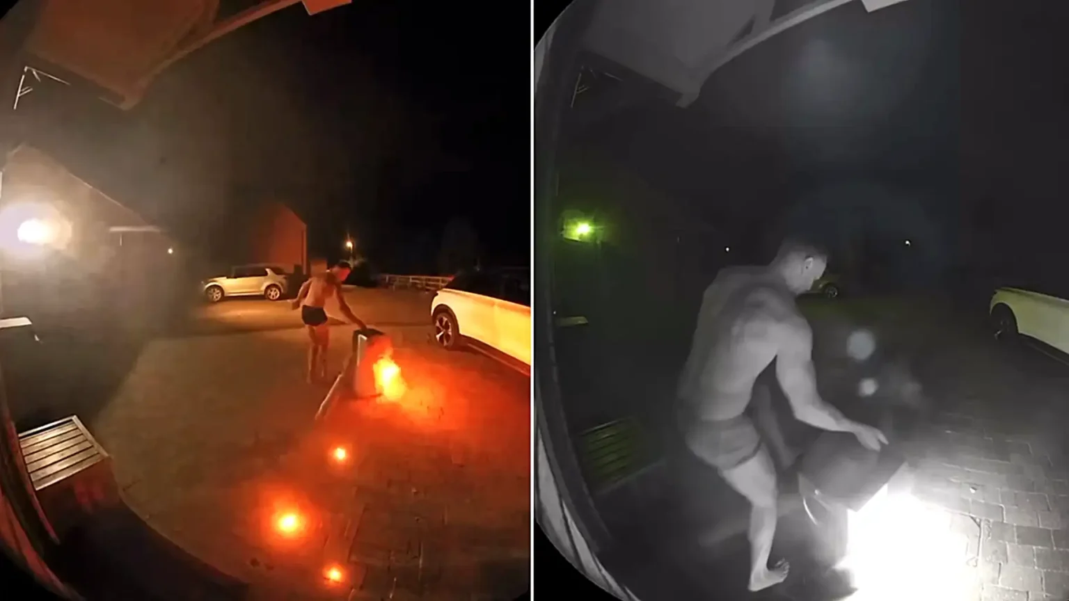 A family had a "miracle" escape after their portable air conditioning unit burst into flames as they slept - exploding moments after dad Gregory dragged it outside.