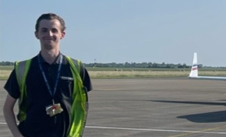 Family pay tribute to their 'beautiful son' Georgie Buxton, 23, who died after an explosion inside a plane fuel tank at Heathrow left him with a brain injury.