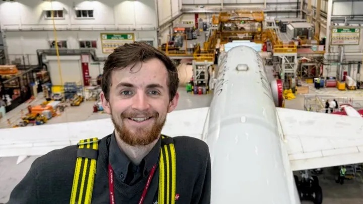 Family pay tribute to their 'beautiful son' Georgie Buxton, 23, who died after an explosion inside a plane fuel tank at Heathrow left him with a brain injury.