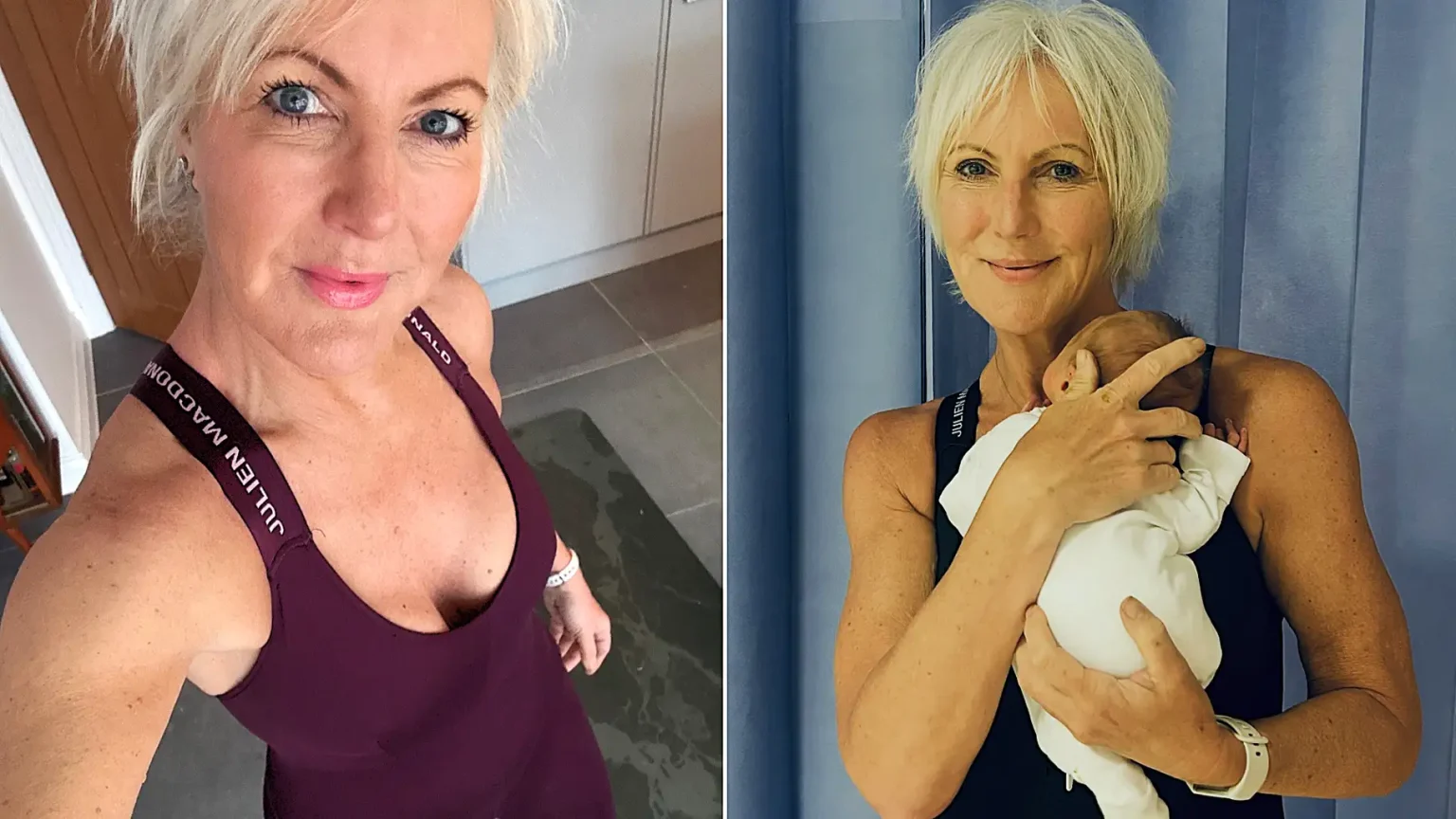 A fashion boss branded an inappropriate granny for refusing to cover up has welcomed her first grandchild - but says she won't be swapping corsets for cardigans.