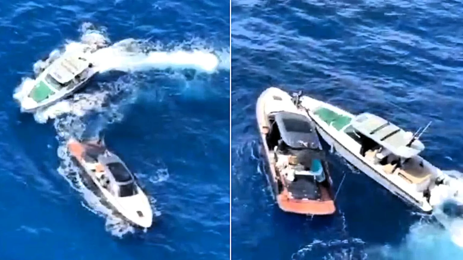 A dramatic air-and-sea chase unfolded off a popular holiday hotspot after a man allegedly stole an £855,000 boat and tried to ram police vessels pursuing him.