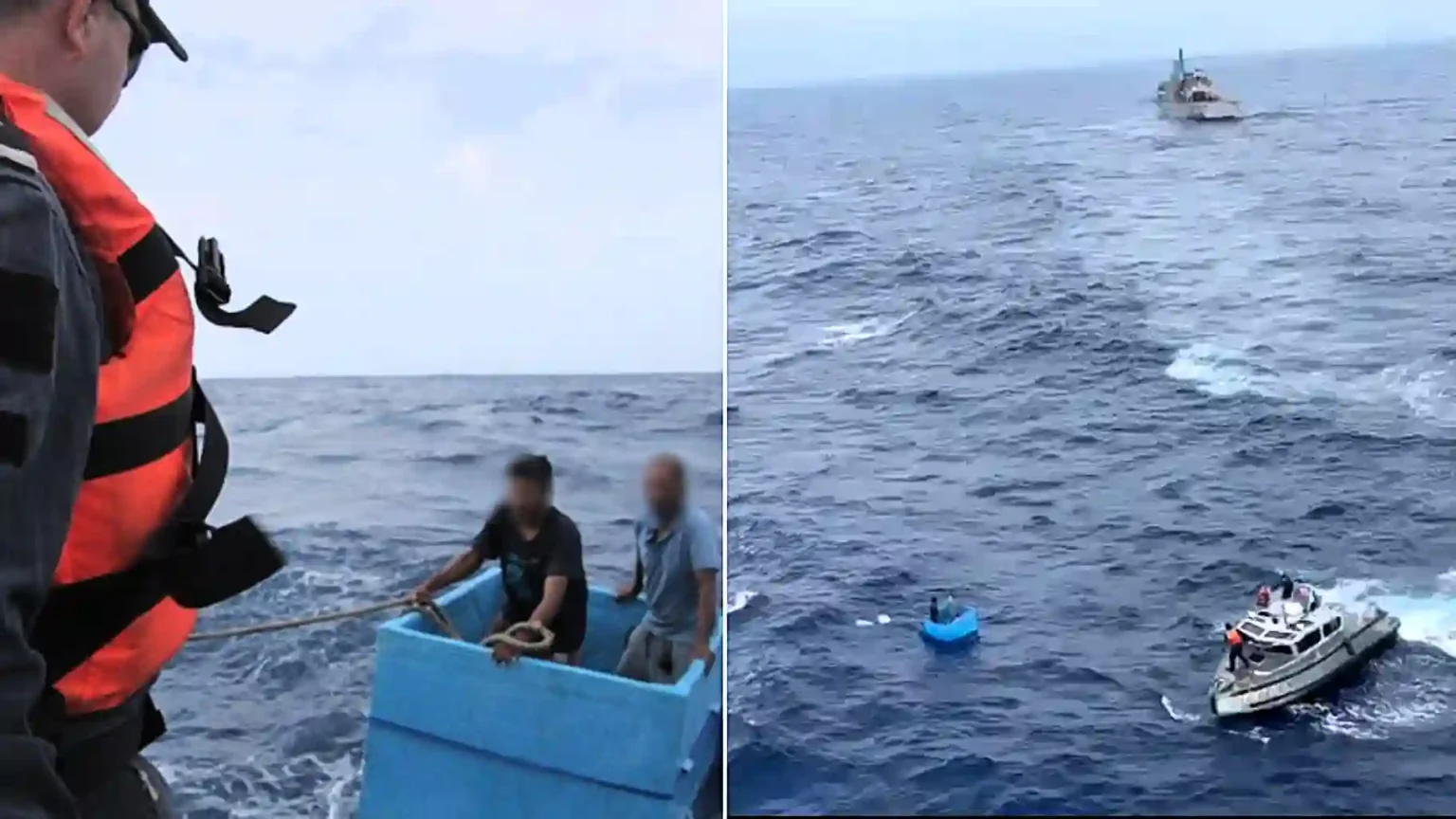 Two fishermen have been found alive inside a cool box more than 150 miles out to sea - after spending five days adrift in the Pacific Ocean.