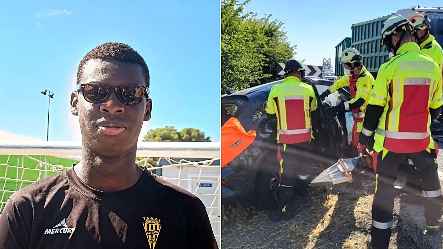Footballer Djedy Sidibe, 19, was one of four young people killed when their car collided with a lorry in Spain as they returned home from volunteering at a summer camp.