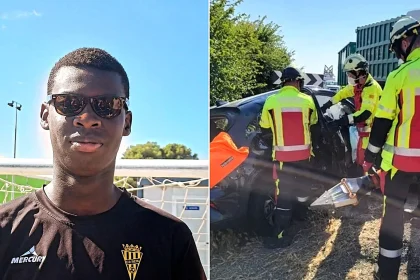 Footballer Djedy Sidibe, 19, was one of four young people killed when their car collided with a lorry in Spain as they returned home from volunteering at a summer camp.