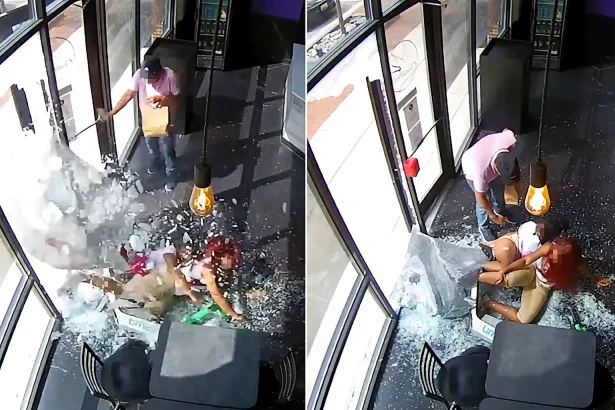 Dramatic footage shows an e-scooter rider ploughing through a shop's glass front - after hundreds of students descended on a Baltimore mall on their first day back.