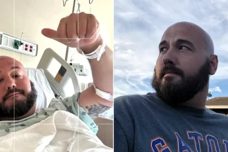 A fisherman bitten by a seven-foot shark was saved from bleeding to death by two nurses on a nearby boat - after fearing he would die on a sandbar.