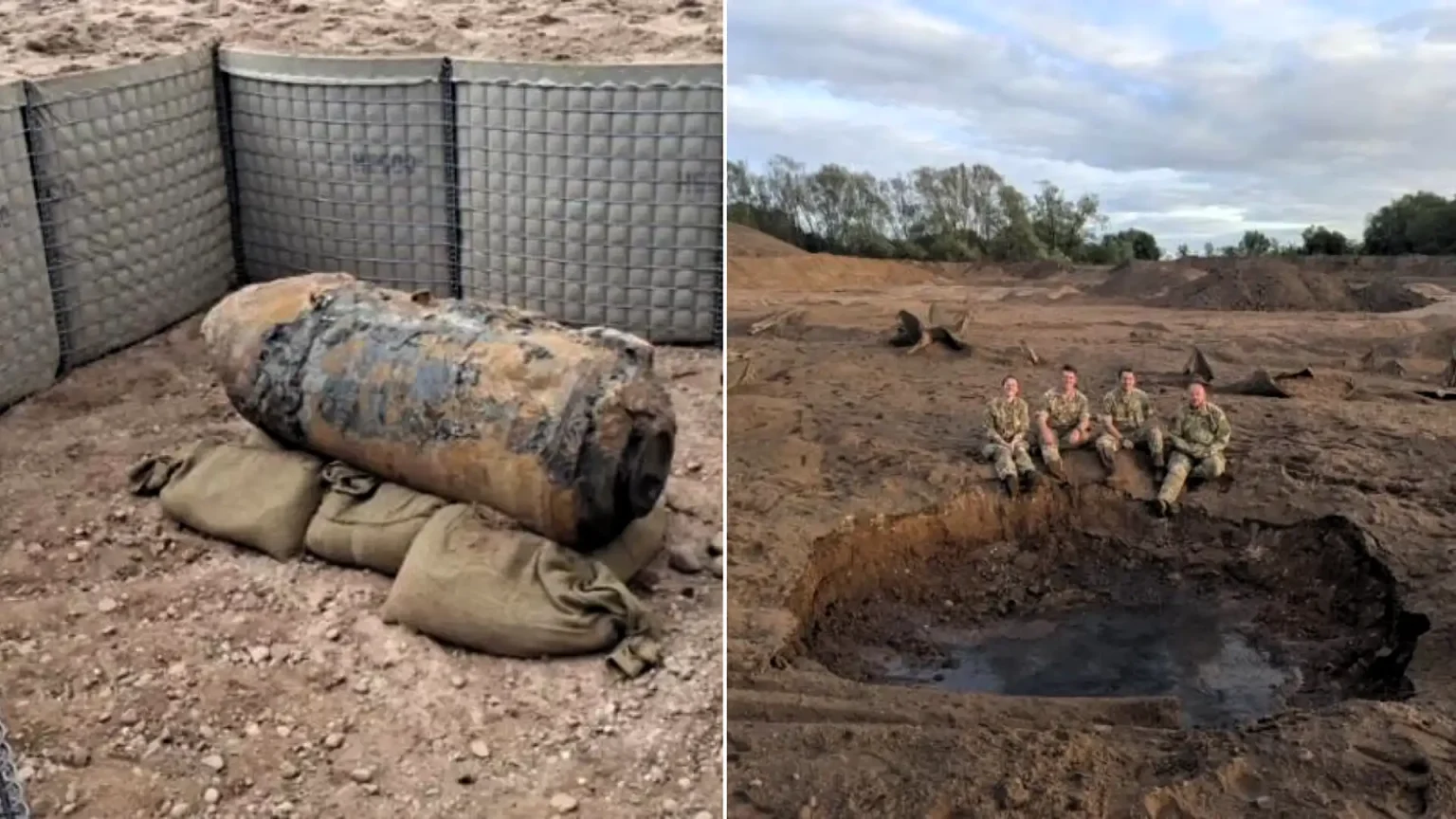 A massive 1,100lb WWII bomb unearthed at a Staffordshire quarry has been destroyed in a dramatic controlled explosion after residents were evacuated from the site.