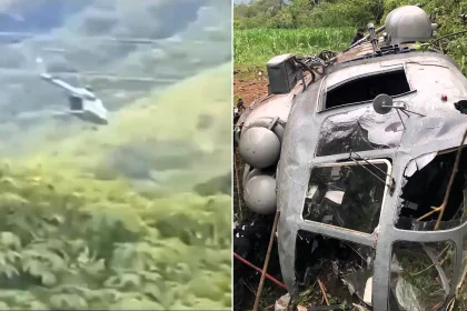 A military helicopter has crashed in the mountains of Mexico after plunging from the sky, with all three crew members escaping with only minor injuries.A military helicopter has crashed in the mountains of Mexico after plunging from the sky, with all three crew members escaping with only minor injuries.