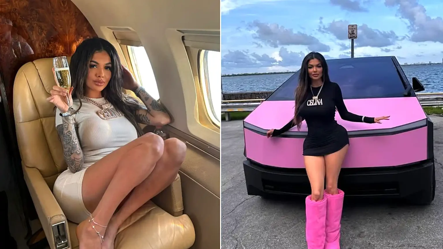 OnlyFans model Celina Powell was arrested at the wheel of a £200,000 bubblegum-pink Lamborghini in Miami after police found ten active suspensions on her licence.