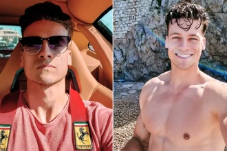 A reality star has died after losing control of a classic Porsche and careering off the road while filming an advert shoot on a mountain road in northern Italy.