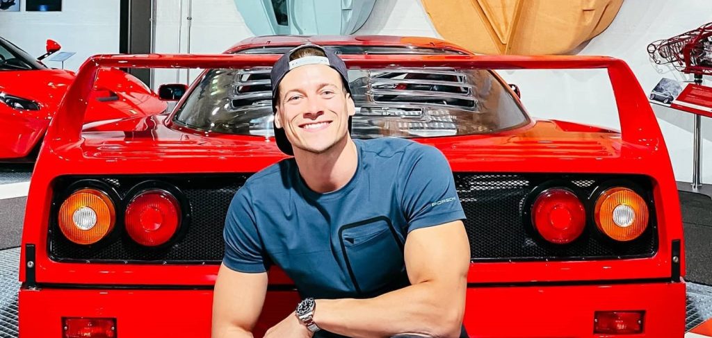 A reality star has died after losing control of a classic Porsche and careering off the road while filming an advert shoot on a mountain road in northern Italy.