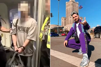 A British YouTuber with millions of fans has been filmed in handcuffs after being extradited to Poland over alleged sexual offences involving girls under 15.