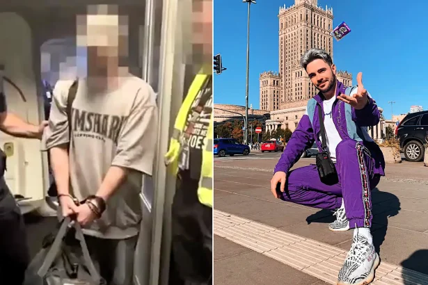 A British YouTuber with millions of fans has been filmed in handcuffs after being extradited to Poland over alleged sexual offences involving girls under 15.