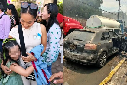 A mother of three who shielded her daughter with her own body during an LPG tanker explosion has died after spending a week in hospital with severe burns.