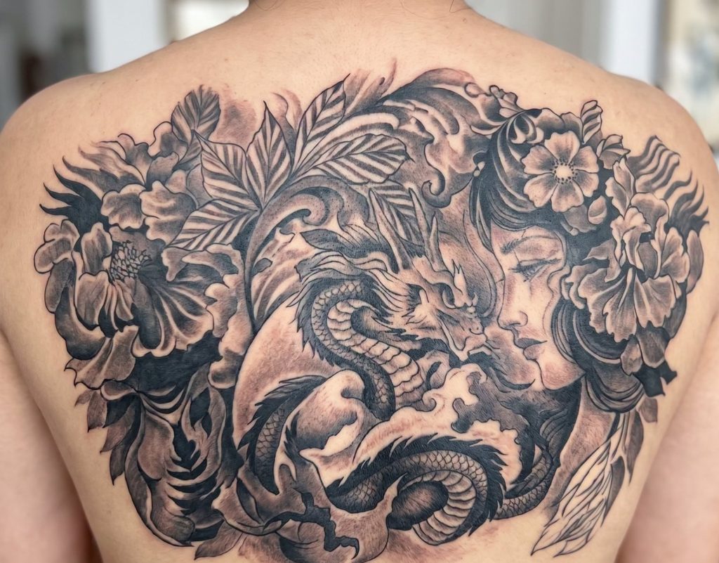 A mum-of-three died after allegedly being given animal anaesthetic while getting a huge tattoo finished at home - with a nursing assistant hired to inject her.