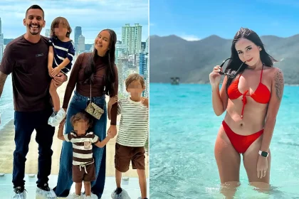 A mum-of-three influencer has died aged 33 after developing complications following plastic surgery - leaving her husband to raise their three young boys alone.
