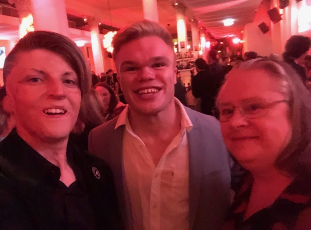 Teenager left with burns across 38% of his body after his father set off gas cylinders in the family car is now chasing his acting dream on red carpets alongside Hollywood stars.