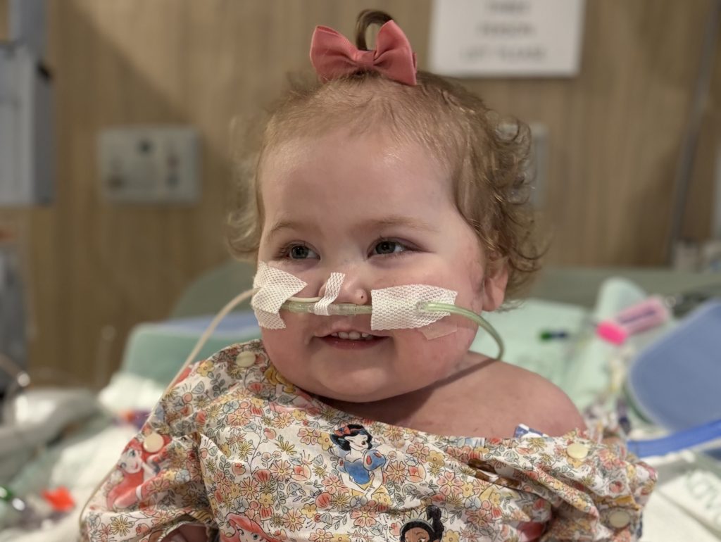 Toddler born with a backwards heart finally goes home after 746 days in hospital - her transplant took 10 hours and she had never even seen a car.