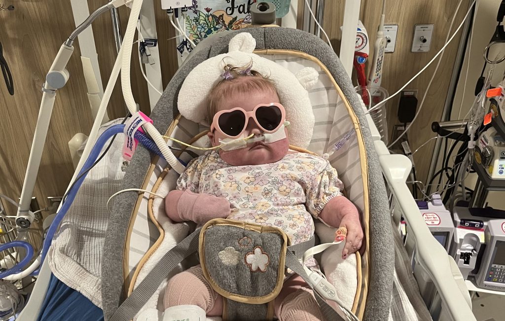 Toddler born with a backwards heart finally goes home after 746 days in hospital - her transplant took 10 hours and she had never even seen a car.