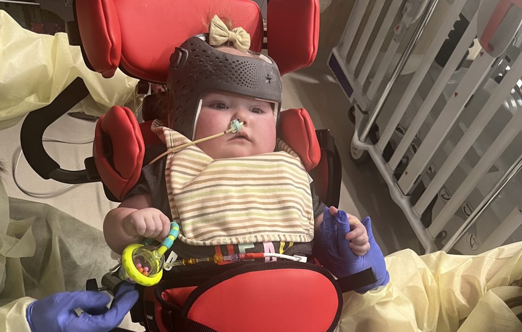 Toddler born with a backwards heart finally goes home after 746 days in hospital - her transplant took 10 hours and she had never even seen a car.